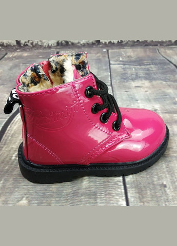 Лаковані черевики з хутром Dinimigi малинові No Brand (303612735)