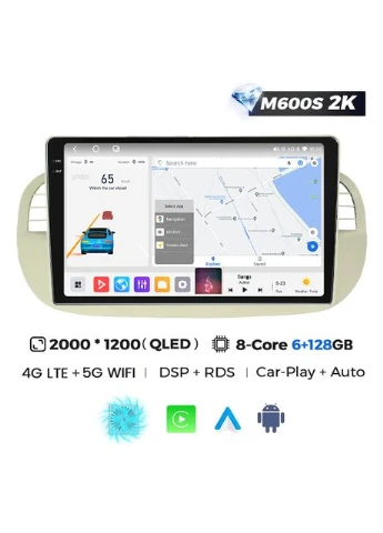 Штатная магнитола MS 2k Fiat 500 (2007-2014) Android MS 2k 6Gb+128Gb CarPlay QleD Mekede Captiva (352262908)