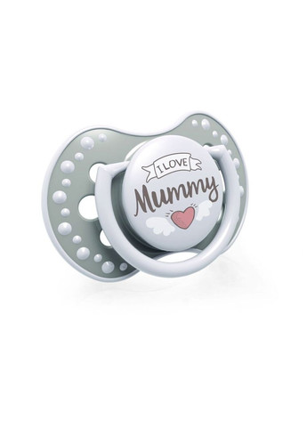 Пустушка силіконова I love, симетрична, 0-3 міс., 2 шт., бежевий з сірим () Lovi 22/866 (328397503)