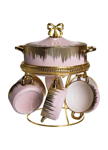 Суповой сервиз на 6 персон супница 2 (л) на подставке с бульонницами 400 (мл) тарелки для супа с золотом FM-A23-5 Yiwu (371346026)