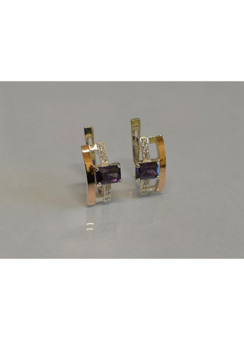 Срібні сережки з золотими пластинами Silver Style (366814254)