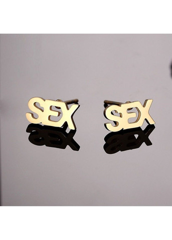 Сережки з нержавіючої медичної сталі з позолотою ES-153 No Brand (299330525)