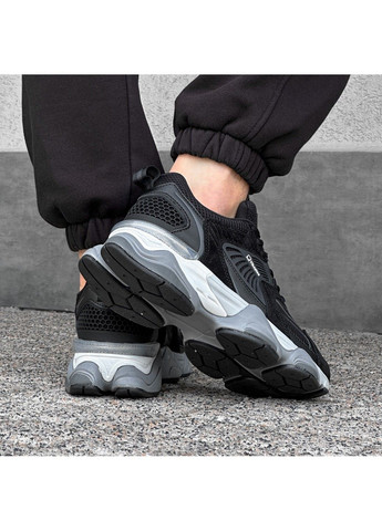 Чорні Осінні кросівки чоловічі чорні з сіткою Yike