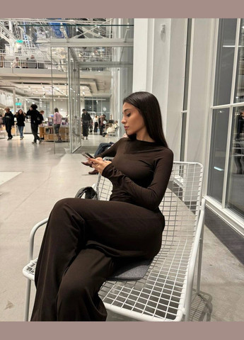 Костюм на все сезоны, однотонный шоколадный, красивый, универсальный размер, подходит для любого времени года No Brand 1581-2 (316220588)