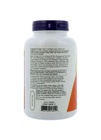 Super Omega 3-6-9 1200 mg 90 Softgels Now Foods (362418963)
