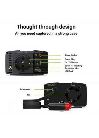 Преобразователь DCAC INV06 12/220В 150/300W Green Cell (314863732)