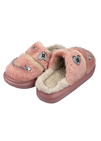 Розовые домашние тапочки женские на платформе с джибитсами розовые 5156-4 Sanlin