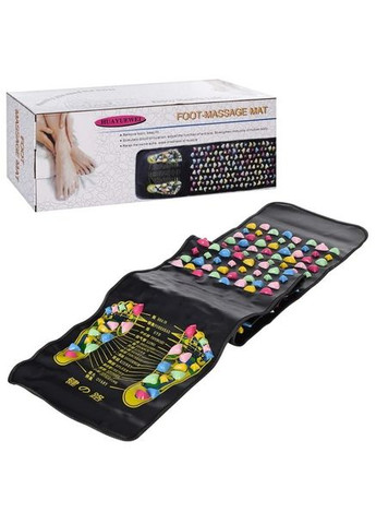 Коврик массажный с камнями 175 см дорожка ортопедическая от плоскостопия для ног детей Черный EasyFit (322895934)