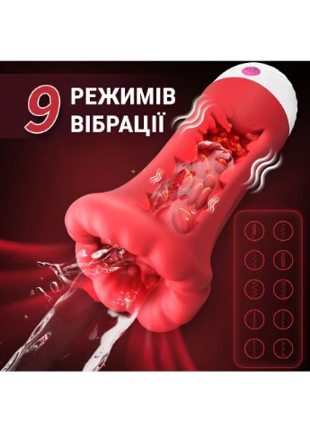 Smart мастурбатор автоматический Big Mouth телескопический Красный 16 см No Brand (383047428)