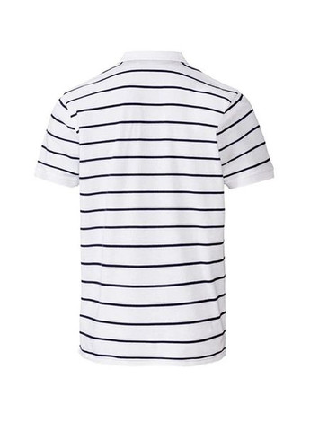Белая футболка-футболка-поло с хлопковым пике для мужчины 382021 белый для мужчин Livergy в полоску