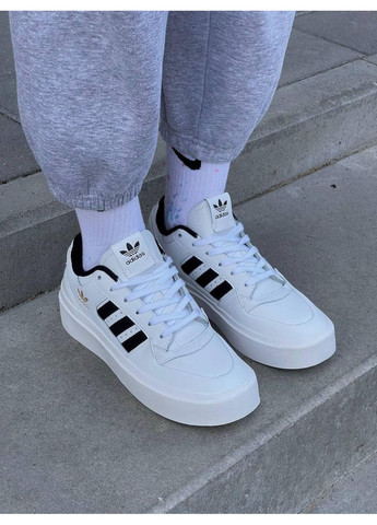 Черные демисезонные кроссовки мужские adidas forum bonega white black адидас форум No Brand