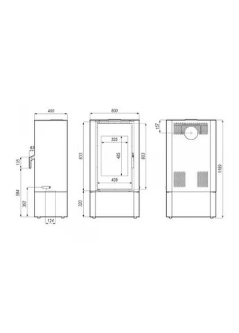 Сталева піч Home SOLUM LOG Золотий Defro (370385710)