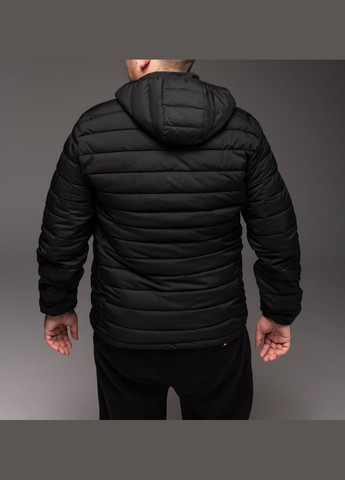 Чорна демісезонна утеплена стьобана куртка батал Vakko