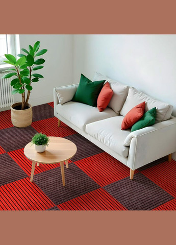 Самоклеящаяся плитка под ковролин бургунди 600*600*4,5MM (D) SW-00002487 Sticker Wall (322811136)