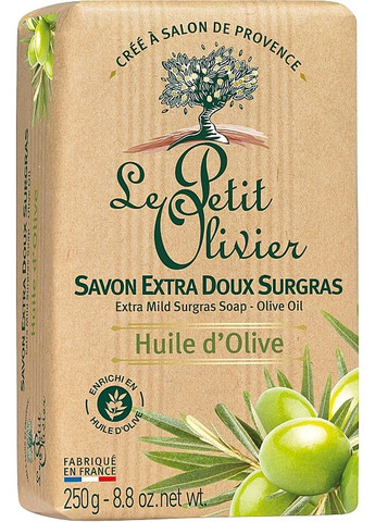 Мило екстраніжне, з екстрактом олії оливок Extra mild soap - Olive oil 250g (22661-31019306) Le Petit Olivier (368652762)