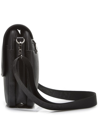 Мужская кожаная сумка-мессенджер черного цвета с тремя большими отделениями Tiding Bag (298569559)