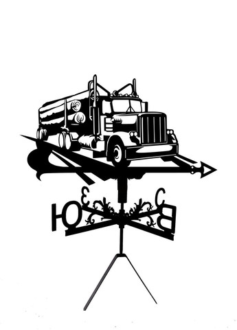 Флюгер на будинок Вантажівка з дровами, Фура, флюгер на дах з металу 2 мм. No Brand (368896448)