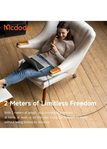 Магнитный кабель USB-C → MagSafe 3 140W с LED-индикатором, 2 м CA-2070 Черный McDodo (384042675)
