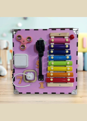 Розвиваюча іграшка Бізікуб TG200132 30х30х30см Рожевий Temple Group (369787414)