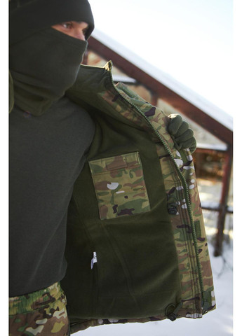 Теплий зимовий бушлат на синтепоні Sin1419979360gle Sword у камуфляжі мультикам + безкоштовний ПОДАРУНОК Intruder Утеплений тактичний бушлат (370139791)