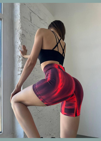 Шорти «північне сяйво» з ефектом пуш-ап червоний з чорним, розмір S Trends (330245355)