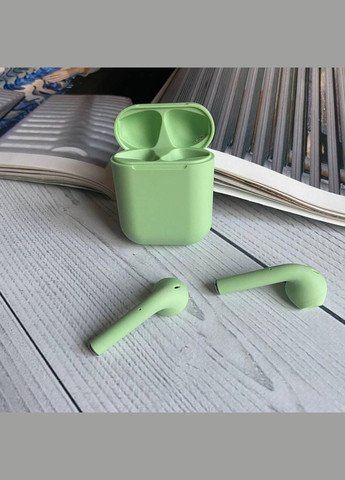 Бездротові сенсорні навушники inpods 12 салатові блютуз i12 tws матові з мікрофоном bluetooth No Brand (339092280)