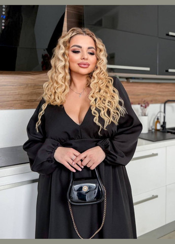 Черное праздничный, коктейльное, повседневный, кэжуал, вечернее миди платье из тиара бэби долл Україна однотонное