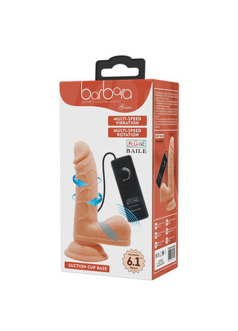 Реалістичний вібратор з мошонкою - Barbara Genie Vibrator 6.1" Flesh - Реалістичний вібростимулятор LyBaile (335863191)