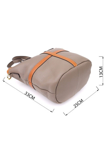 Практичная вместительная сумка из натуральной кожи для женщин 22998 Серый Vintage (357495035)