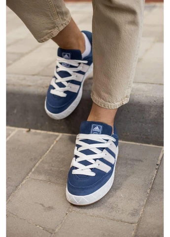 КРОССОВКИ ЖЕНСКИЕ ADIDAS ADIMATIC BLUE WHITE АДИДАС АДАМАНТИК БЕЛЫЕ No Brand белые демисезоны (392003393)