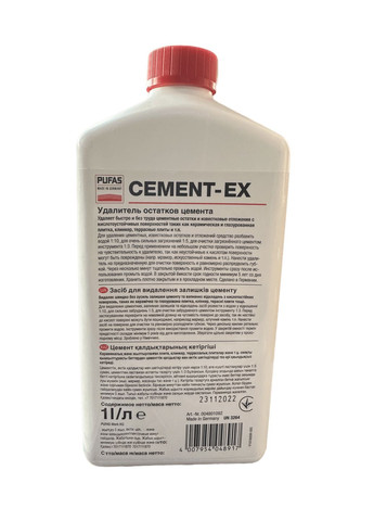 Засіб для видалення залишків цемента Cement-ex концентрат 1 л Pufas (360883002)