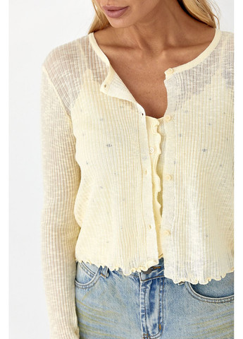 Світло-жовтий демісезонний стильний комплект із кардигану і майки No Brand