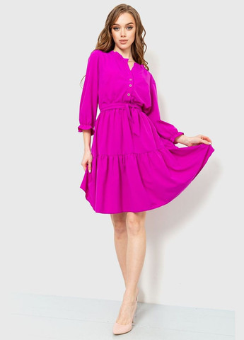 Фуксинова (кольору Фукія) сукня однотонна з поясом Ager