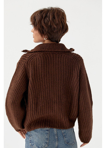 Коричневый зимний кардиган Lurex