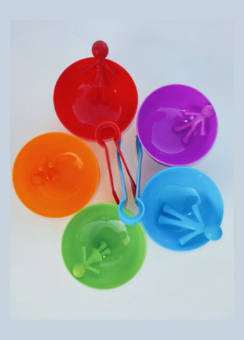 Детская развивающая игра сортировка Монтессори Funny Family Сортер по цвету с пинцетом и тарелочками Моя семья No Brand (302672339)