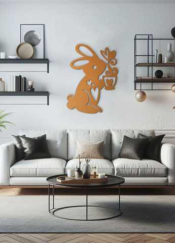 Дерев'яна картина на кухню, декор для кімнати "Сонячний зайчик", оригінальний подарунок 50х38 см Woodyard (291842552)