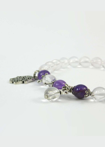 Браслет "Веснянка" Горный хрусталь, Аметист 14 Fursa fashion (322568566)