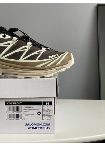 Коричневые демисезонные кроссовки мужские и женские Salomon XT-6 Soft Ground kangaroo brown beige | Саломон ХТ-15