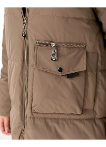 Оливкова зимня трендова куртка No Brand