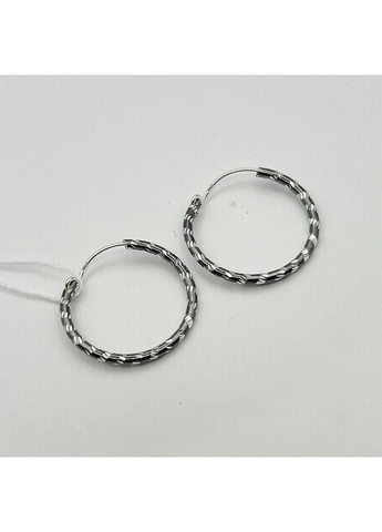 Сережки-кільця срібні з алмазною гранню d=25мм 2,74 г No Brand (369737026)