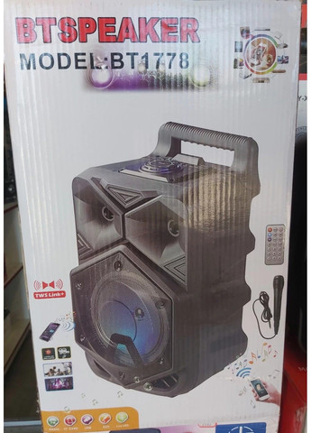 Портативна Bluetooth колонка валіза BT-1778 (Чорна) No Brand (332634262)