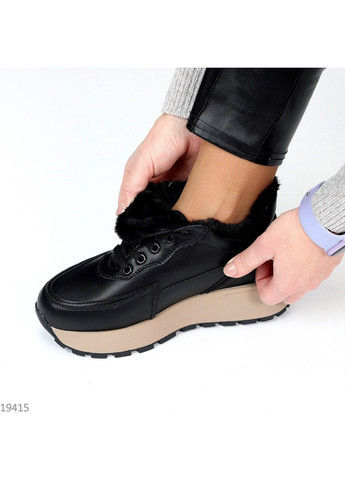 246 Кросовки Зимние Кожаные Черные утепленные Hengji чёрные зима (311226205)