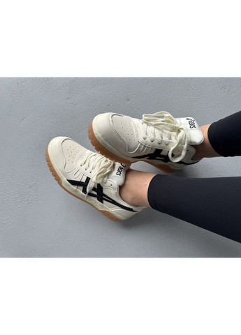 Кроссовки женские Asics Court MZ Beige Black | Асікс Кут МЗ бежевые демисезоны (371808035)