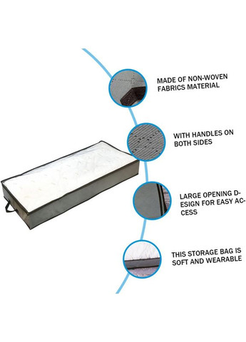 Органайзер для вещей 103х45х15 см органайзер для постельного белья кофр для одеял и подушек Серый No Brand (322317614)