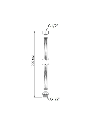 Шланг для воды Standart 120 см NYLON 1/2"x1/2" ВЗ TAS388W120 Thermo Alliance (397020081)
