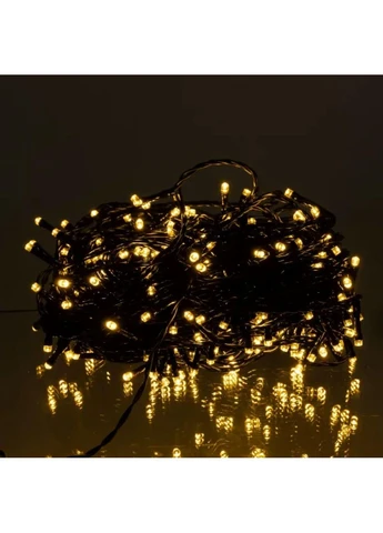 Новорічна гірлянда вулична 30 м 300 LED з сонячною батареєю чорний провід Жовтий SB300L30MBY Garlando (391444963)