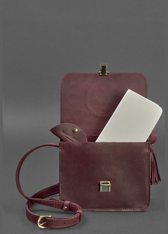 Шкіряна жіноча бохо-сумка Лілу бордова Crazy Horse (A-026484) BlankNote кросс-боди (327874099)