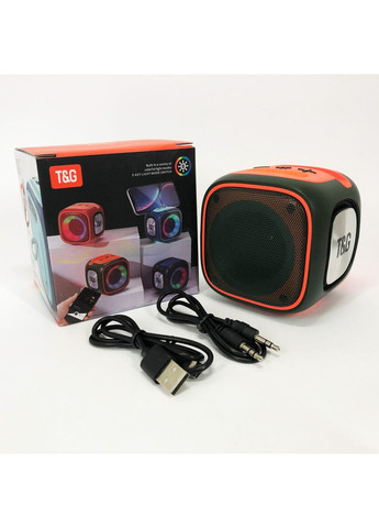 Портативна Bluetooth колонка TG359 7W з RGB підсвіткою, акумуляторна колонка для музики. Колір: зелений T&G (373394822)