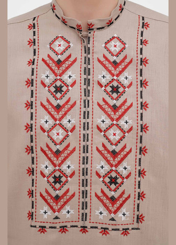 Серая льняная мужская вышиванка со звездами и колосками ясен, есть парные вышиванки. серый, р.60, код 9457/60/394 ГАЛЕРЕЯ ЛЬОНУ лен (333164730)