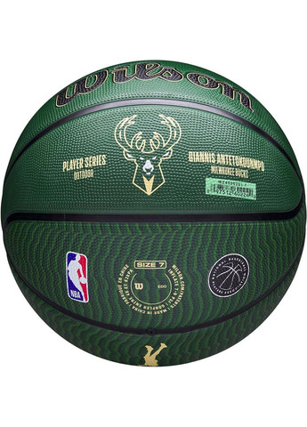 М'яч баскетбольний NBA PLAYER ICON OUTDOOR BSKT GIANNIS Зелений 7 Wilson (302287497)